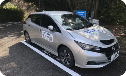 グリーン水素で発電した電気を充電したEV(画像)